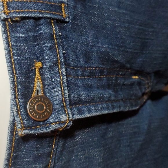 THE LIMITED Womens Long Indigo Blue 5-Pocket Mid-Rise Jeans-EUC-Sz 8L - Picture 4 of 17